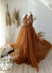 Image 2 of Photoshooting dress Carmilla | tulle |rusty brown |  size S-M
