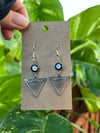 Evil Eye Pyramid Earring— silver