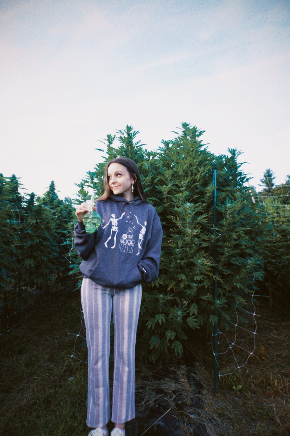 Image of Gray Stoney Skeletons Champion Hoodie 