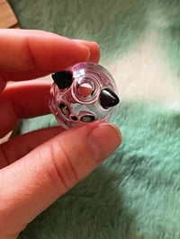 Image 4 of Fancy Pink Whisker Vase with tail, UV reactive flowers and eye highlights!