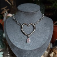 Image 1 of Glass Drop Heart Chain