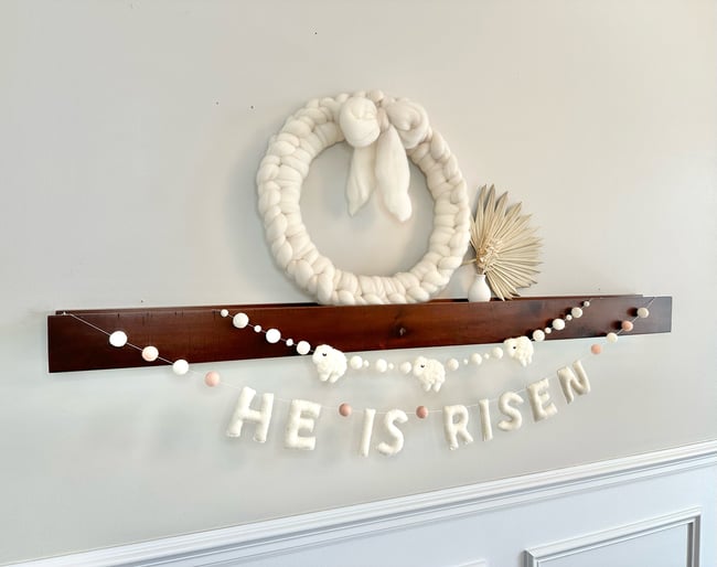 He Is Risen Garland - Pink