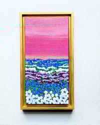 Image 1 of Pink Sky - Hand painted Floral Art - 6x12"; Framed copy
