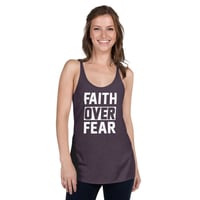 Image 6 of Faith Over Fear Women's Triblend Racerback (10 Colors)