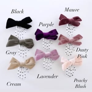 Image of Hand Tied Frosted Velvet Skellie Bow