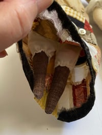 Image 4 of Grace - Folk doll with patchwork skirt and brooch 