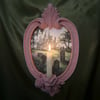 Original Cemetery Painting // Framed in Rose Candle Holder Frame