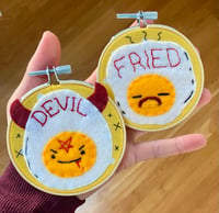 Image 1 of Fried & Devil Eggs Embroidery hoops