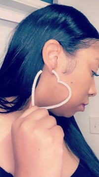 Image 3 of Heartbreaker Bling Hoop earrings 