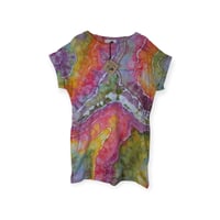 Image 1 of S 100% Cotton Short T-Shirt Dress with Pockets in Euphoria Geode Ice Dye