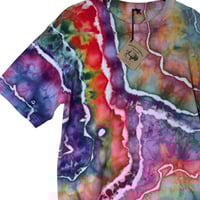 Image 7 of M Adult Combed Cotton Tee in Tropical Geode Ice Dye