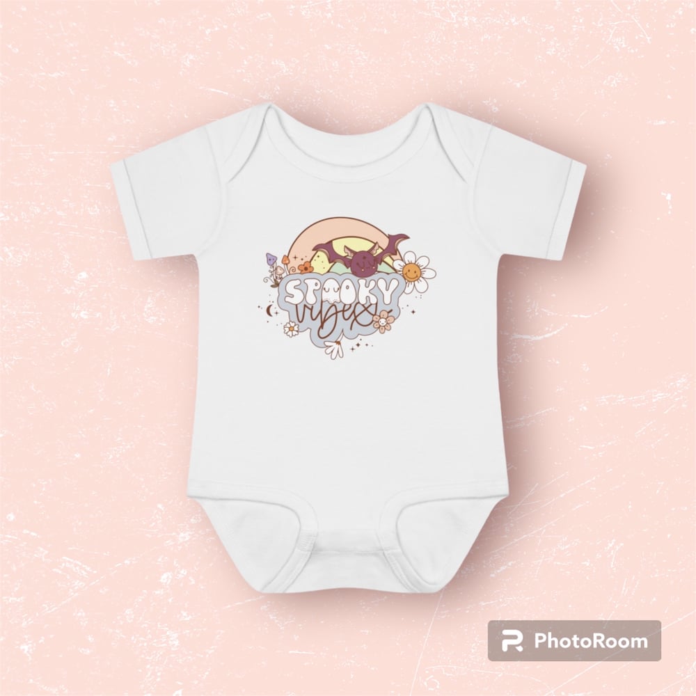 Image of Spooky vibes Baby Rib Bodysuit