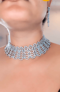 Image 3 of Shaela_AD Choker Set - Party Choker Set with Earrings
