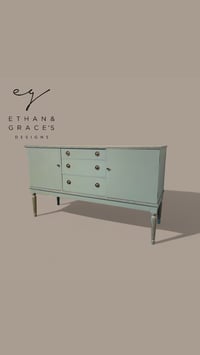 Image 1 of Duck egg blue sideboard with Glass top