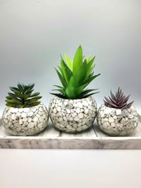 Image 1 of Handmade Resin Bowl with Howlite Crystals | Planter | Candle Holder - 3 Sizes