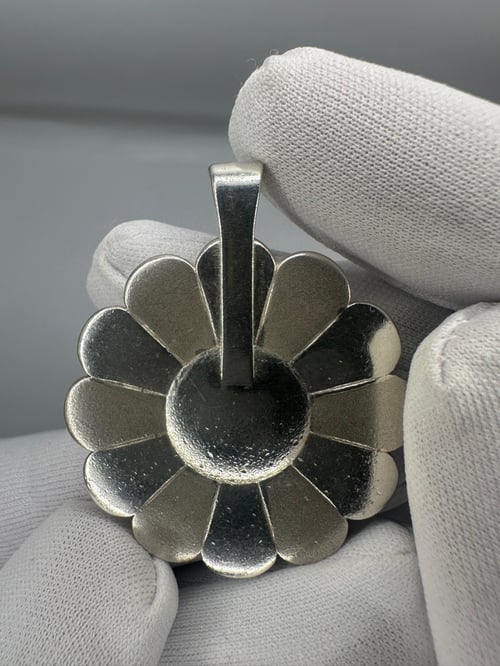 Image of 925 Sterling Silver VVS1 Diamond Set Murakami Flower Pendant by Water and Gold