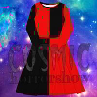Black and Red long sleeve midi dress