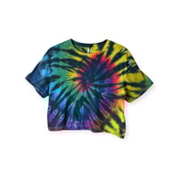 Image 1 of XS Crop Tee in Rock-n-Roll Spiral Tie Dye