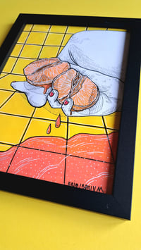 Image 2 of 'ORANGEN I' original illustration (A4, frame incl.)