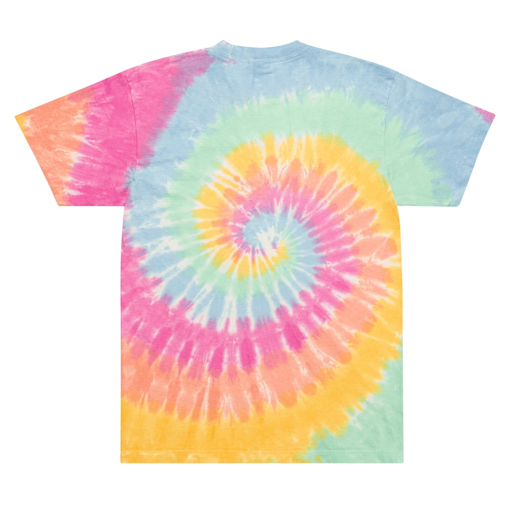 Image of Oversized Embroidered Tie-Dye Alphabet T-Shirt