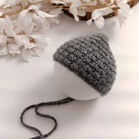 Image 1 of  Newborn  photoshooting knitted hat | grey