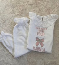 Embroided Frilled Pyjamas 