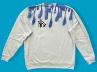 Image 3 of “EYES DON’T LIE” CUSTOM PAINTED PULLOVER SWEATER XL