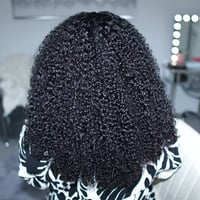 Image 2 of Kinky Curly Seamless V-Part Wig (from QVR Hair)