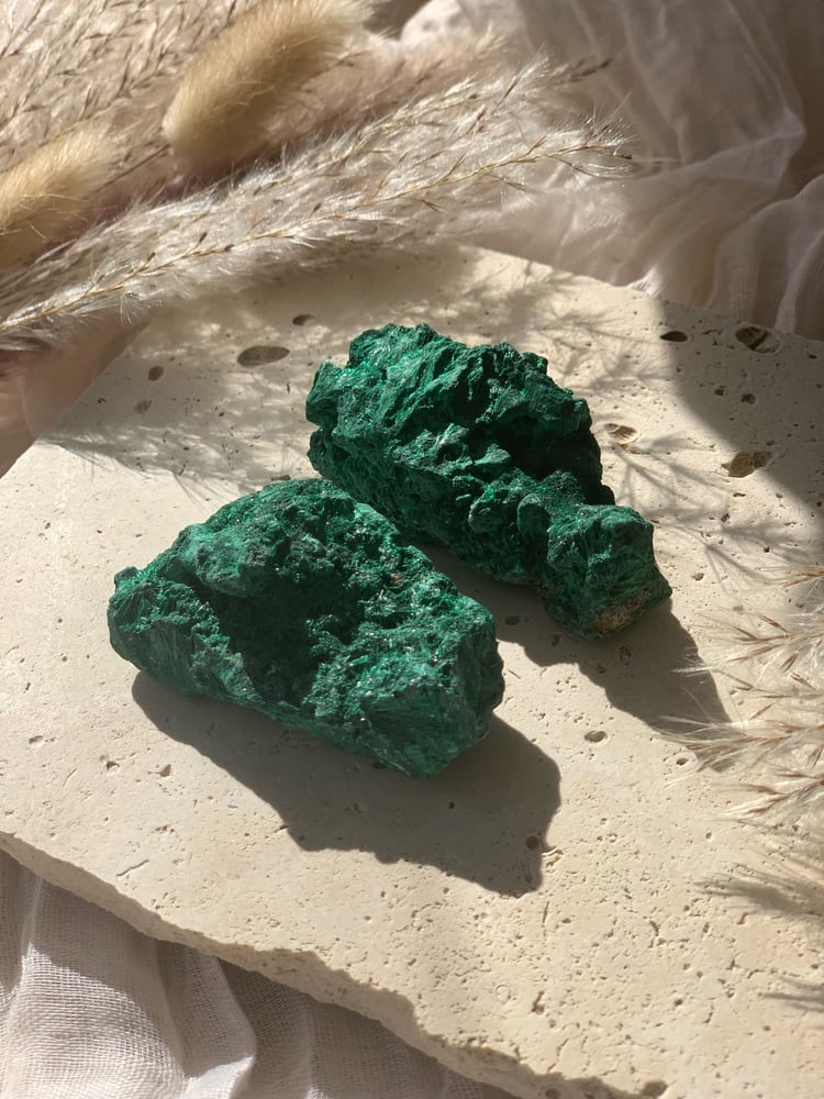 Image of Silky Malachite Clusters