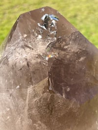 Image 21 of Smoky Quartz Natural Point With Rainbows On Stand #1456