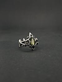 Image 1 of Ishtar Ring with a peridot gem/ adjustable 