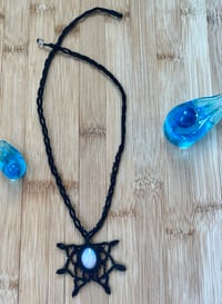 Image 3 of Opal Star Micro Macrame Necklace