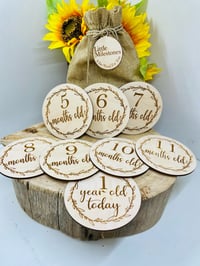 Image 3 of Wooden Baby Milestone Discs 