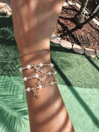Image 2 of The Cross & Pearl Bracelet