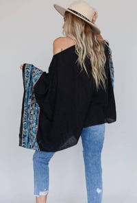 Image 3 of Fallon Embroidered Sleeve Poncho