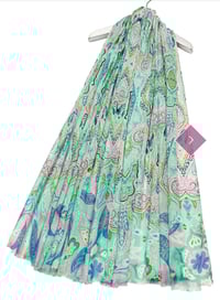 Image 2 of Playful Bohemian Paisley Print Frayed Scarf