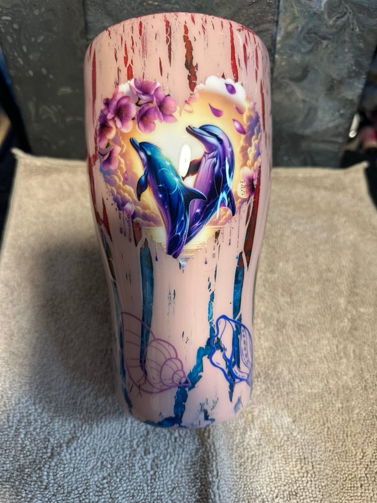 Image of 30oz Dolphin Love Duo Crackle