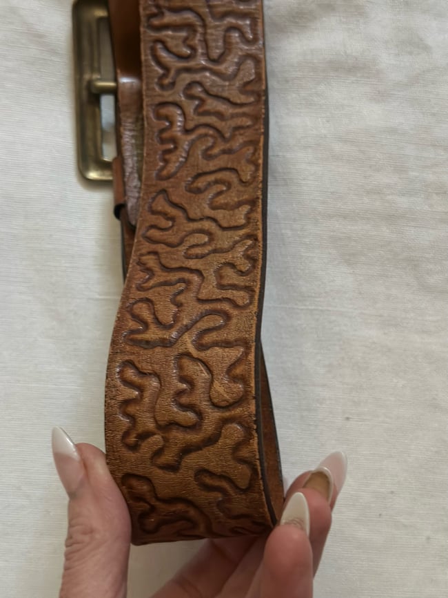 late 1960s soft leather Joshua Tree belt and buckle