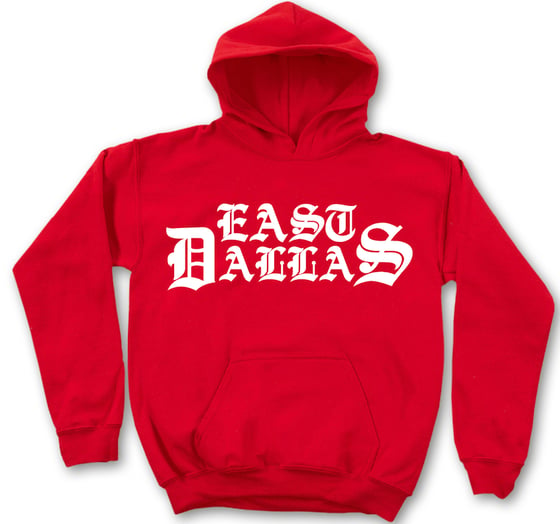 Image of EAST DALLAS HOODIE (RED/WHT)