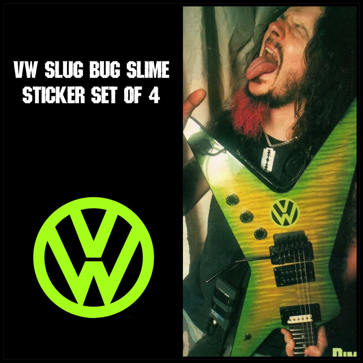 Image of VW Dimeslime Slug bug sticker set of 4
