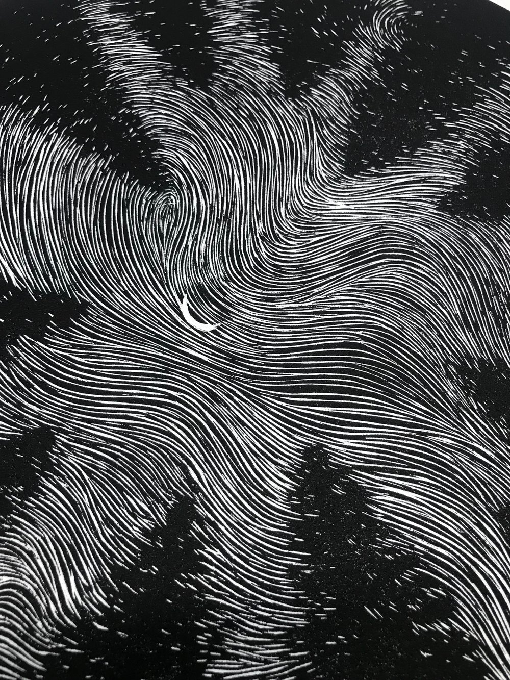Image of Night’s Veil ~ relief print