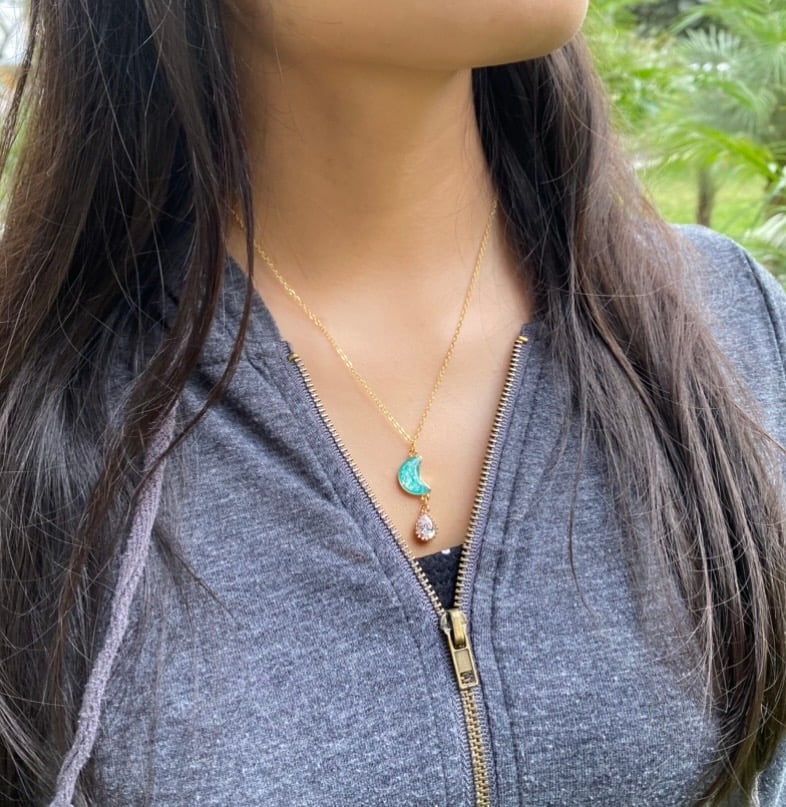 Image of Minty Moon Pendant ✨🌙