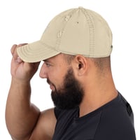 Image 4 of Distressed Dad Hat with Orthodox Cross