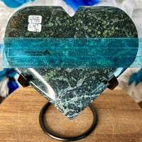 Image 4 of Kambaba Jasper Heart on Stand (44A)