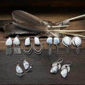 Image of Dendritic Opal Earrings: Feathers