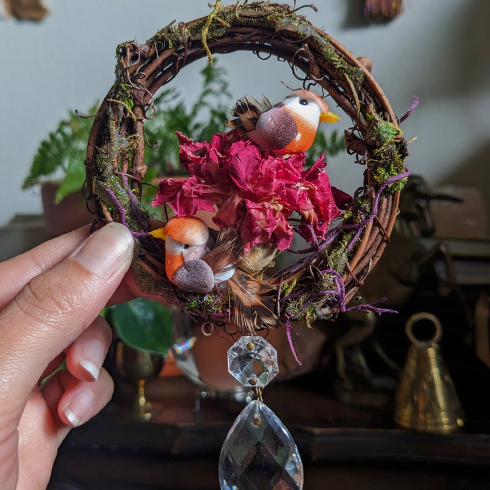 Image of Mini grief wreath (birds & roses)  