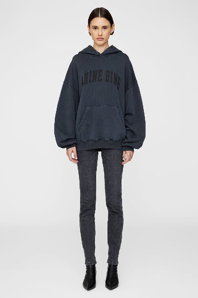 Image of ANINE BING HARVEY HOODIE VINTAGE BLACK