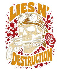 Image 2 of Lies N’ Destruction Skull Tee – Guns N Roses Inspired Rock T-Shirt (Black)