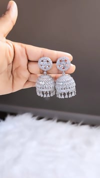 Image 1 of Big American Diamond Earrings/Jhumka