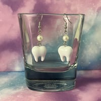 Pearly Whites Tooth Earrings